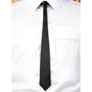 Firenze 100% Silk Tie, Black Geometric with Accents of Red, Gold, and Green Tie